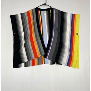 CABI Womens Serape Poncho Size XS/S Rainbow Stripe Style #5990 Cotton